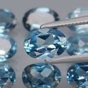 Great quality 7.44ct 9 pc London blue Topaz set