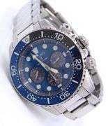 Seiko Prospex Solar Diver Quartz Chronograph Blue Dial Watch