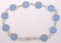 Iridescent Blue Gemstone Bracelet In Sterling Silver