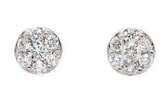 0.33ctw Diamond Cluster Stud Earrings in 14K