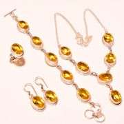 4 Piece Complete Yellow Lab Sapphire Jewelry Set