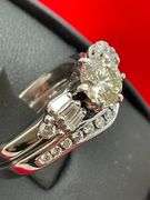 CERTIFIED 14K WHITE GOLD AND DIAMOND WEDDING SET