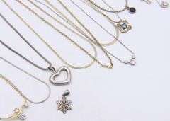 Group Lot of Vintage 925 Sterling Silver Chains and Pendants