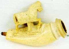 Antique Meerschaum Horse Pipe w/Leather Case