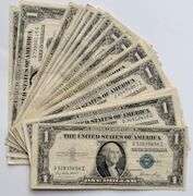 19 Various $1 Silver Certificates 1935 and 1957 Series