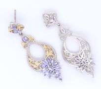 925 Sterling Silver Cubic Zirconia Dangle Earrings