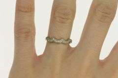 14K White Gold 1/3 Ctw Diamond Scalloped Wedding Band Ring