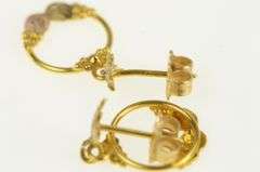 14K Yellow Gold Black Hills Leaf Vintage Dangle Statement Earrings