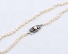 Vintage Mikimoto 3.5mm Pearl Strand Necklace with Sterling Silver Clasp