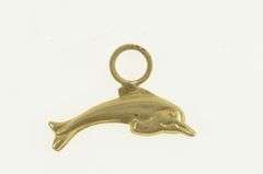 14K Yellow Gold Dolphin Jumping Vintage Ocean Animal Charm/Pendant