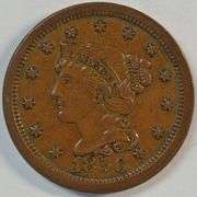 Choice Uncirculated 1856 Braided Hair Large Cent. Real nice