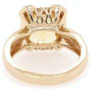 Radiant Cut Citrine and 0.25ctw Diamond Frame Ring in 14K