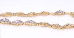 Pleasing Yellow Gold Tanzanite Cluster Bracelet