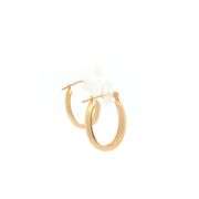 14K Yellow Gold 18.6mm Oval Vintage Hollow Fashion Hoop Earrings