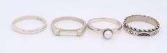 Group Lot of 4 Vintage 925 Sterling Silver Rings