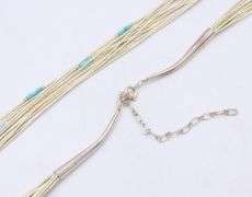 Sterling Silver 12 Strand Turquoise Necklace