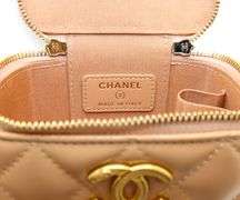 Chanel, Mini Vanity Case, Beige, Leather (Box, Papers, Tag & Dust Bag)