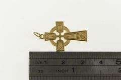 14K Yellow Gold Celtic Cross Ornate Faith Symbol Pendant