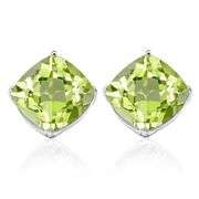1.30 CT PERIDOT STERLING SILVER EARRINGS STUD