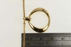 18K Yellow Gold Omega Designer Circle Pendant Chain Necklace