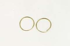 10K Yellow Gold 18.9mm Vintage Classic Simple Hoop Earrings