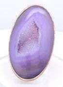 Vintage AKR Amy Kahn Russel Sterling Silver Purple Druzy Agate Ring