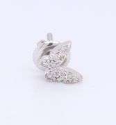 Dazzling White Gold Pave Diamond Butterfly Single Stud Earrings