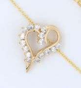 Favorite Yellow Gold Diamond Heart Pendant on Chain