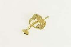 14K Yellow Gold Diamond Cut Palm Tree Tropical Motif Charm/Pendant