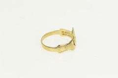 9K Yellow Gold Claddagh Vintage Classic Celtic Loyalty Ring