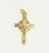 14K Yellow Gold Cross Christian Faith Crucifix Jesus Charm/Pendant