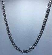SOLID 14K COOL WHITE GOLD CUBAN LINK CHAIN