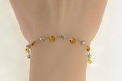 18K White Gold Marco Bicego Paradise Citrine Chain Designer Bracelet