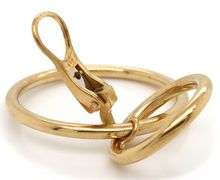 Polished Double Loop Drop Earrings in 18K