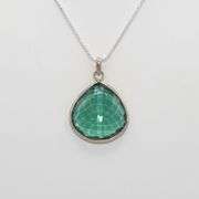 One Certified 67.45 Ct Lab Created Green Amethyst Pendant