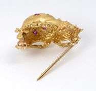 Cute 14k Beetle Brooch