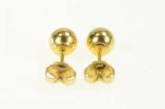 14K Yellow Gold 6.0mm Round Vintage Classic Ball Stud Earrings