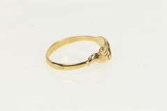 14K Yellow Gold Vintage Syn. Sapphire CZ Wavy Ornate Ring