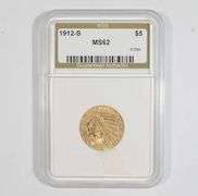 MS62 1912-S $5 Indian Head Gold Half Eagle - Graded NGS
