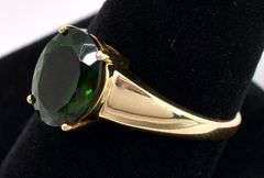 Treasured Green Tourmaline Ring In Yellow Gold