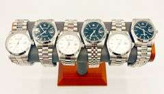 GROUP LOT OF 6x BRAND NEW MEN'S DAY DATE WATCHES- SS AND WATERPROOF