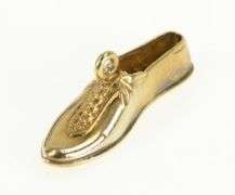 14K Yellow Gold 3D Vintage Men's Dress Shoe Fashion Charm/Pendant