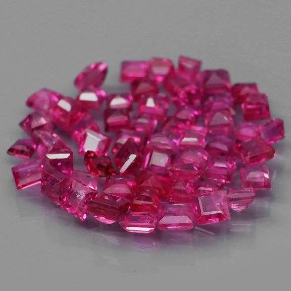 Premium 4.14ct 55 piece princess cut Ruby set