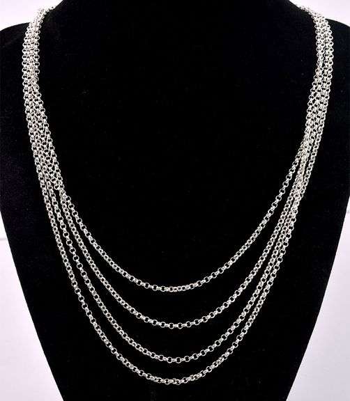 Multi-Strand Necklace In Sterling Silver