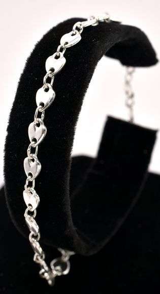 Heart Link Bracelet In Sterling Silver