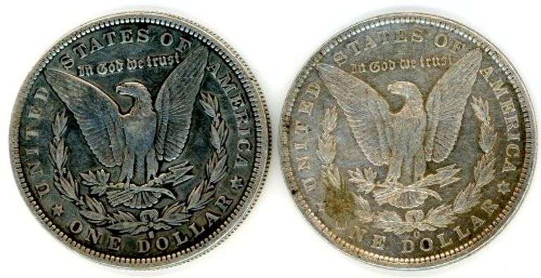 2 Different Morgan Silver Dollars: 1879-S & 1883-O