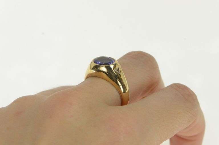 14K Yellow Gold 1.40 Ctw Ben Kho Tanzanite Diamond Ring