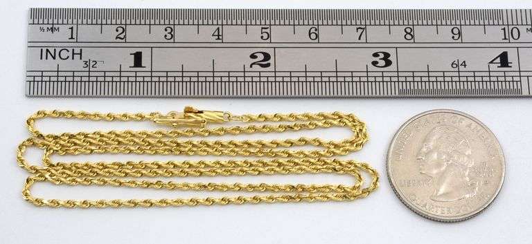Useful Yellow Gold Rope Necklace