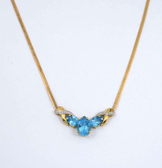Beautiful 14k Blue Topaz Necklace