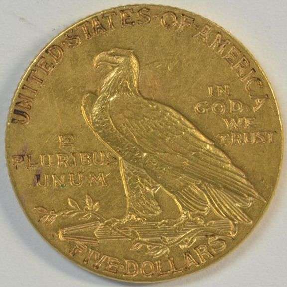 Very sharp 1909-D US $5 Indian Gold Piece. High end
